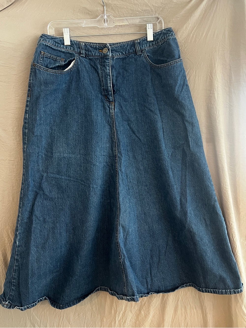 Westbound Dark Blue Denim A-Line Skirt